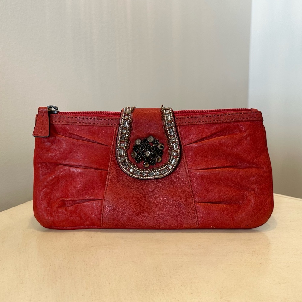 FOSSIL Vintage Glam Red Clutch/Evening Bag